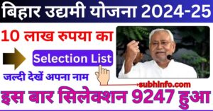 Bihar Udyami Yojana Selection List 2024