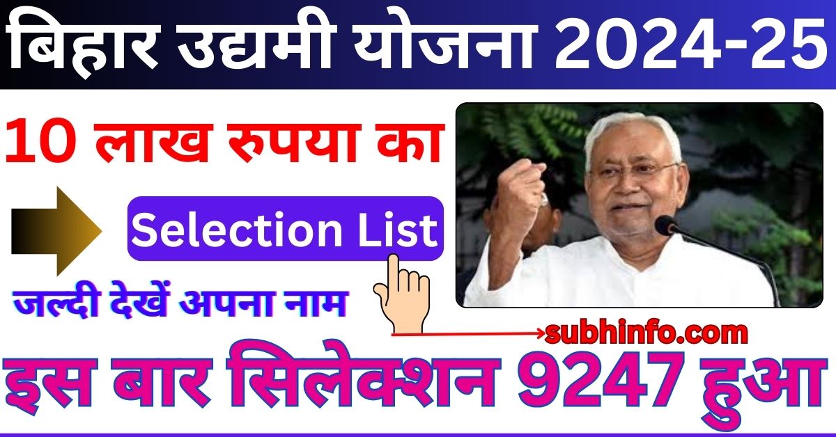 Bihar Udyami Yojana Selection List 2024