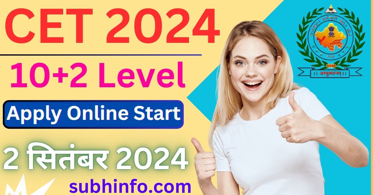 Rajasthan CET 12th Level 2024